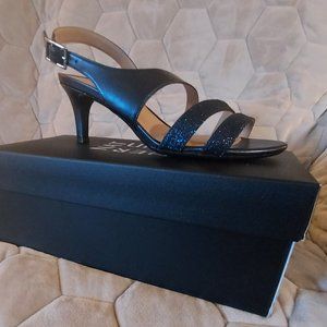 Slingback dress sandal in Metallic Navy Size 6M